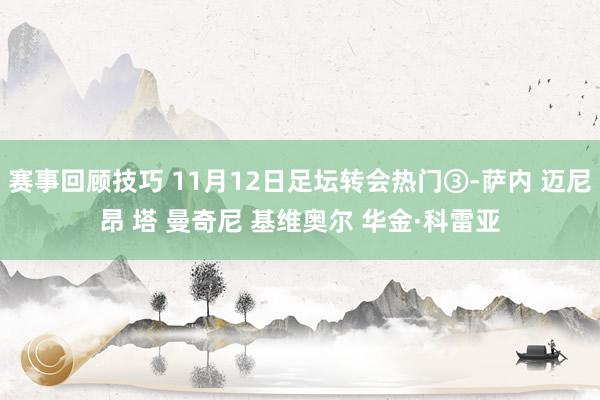 赛事回顾技巧 11月12日足坛转会热门③-萨内 迈尼昂 塔 曼奇尼 基维奥尔 华金·科雷亚