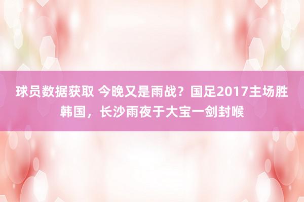 球员数据获取 今晚又是雨战？国足2017主场胜韩国，长沙雨夜于大宝一剑封喉