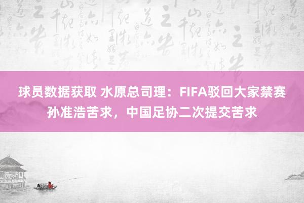 球员数据获取 水原总司理：FIFA驳回大家禁赛孙准浩苦求，中国足协二次提交苦求