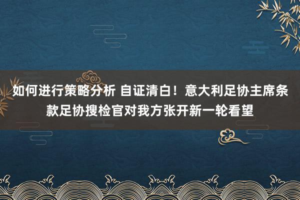 如何进行策略分析 自证清白！意大利足协主席条款足协搜检官对我方张开新一轮看望