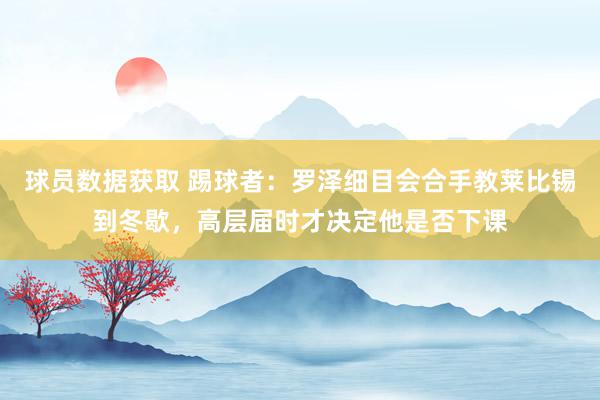 球员数据获取 踢球者：罗泽细目会合手教莱比锡到冬歇，高层届时才决定他是否下课