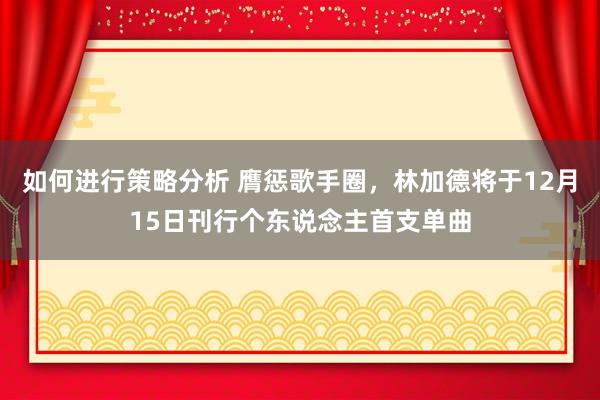 如何进行策略分析 膺惩歌手圈，林加德将于12月15日刊行个东说念主首支单曲