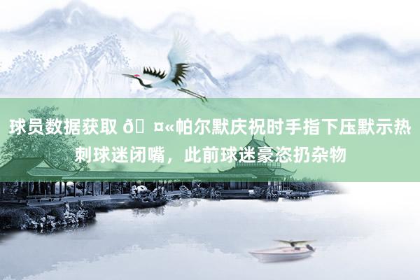 球员数据获取 🤫帕尔默庆祝时手指下压默示热刺球迷闭嘴，此前球迷豪恣扔杂物