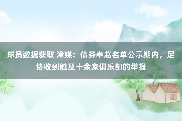 球员数据获取 津媒：债务奉赵名单公示期内，足协收到触及十余家俱乐部的举报