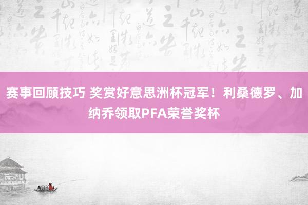 赛事回顾技巧 奖赏好意思洲杯冠军！利桑德罗、加纳乔领取PFA荣誉奖杯