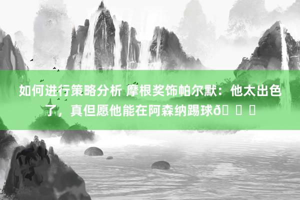 如何进行策略分析 摩根奖饰帕尔默：他太出色了，真但愿他能在阿森纳踢球👍