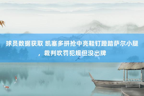 球员数据获取 凯塞多拼抢中亮鞋钉蹬踏萨尔小腿，裁判吹罚犯规但没出牌